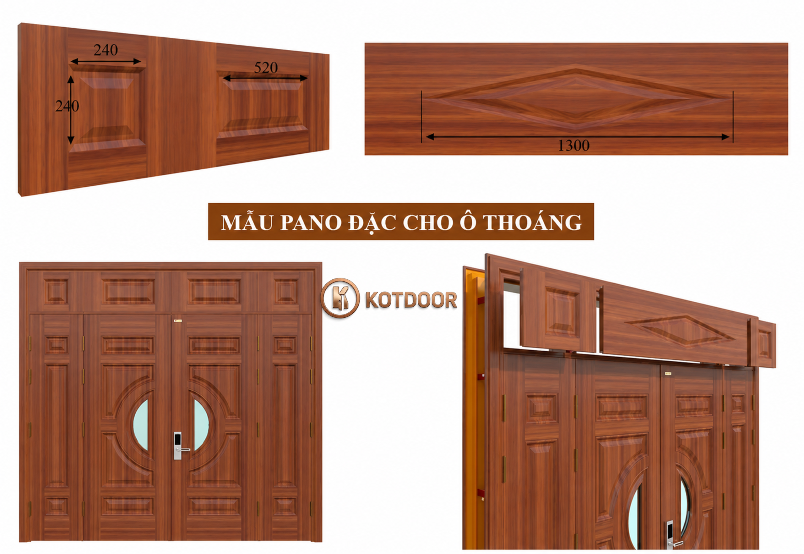 Cấu tạo cửa thép vân gỗ - Ô pano 