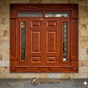 Cửa sổ thép vân gỗ KS-41.CS3.K-2TK