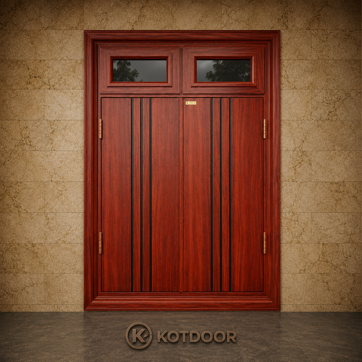 Cửa sổ thép vân gỗ KS-22.08-2TK