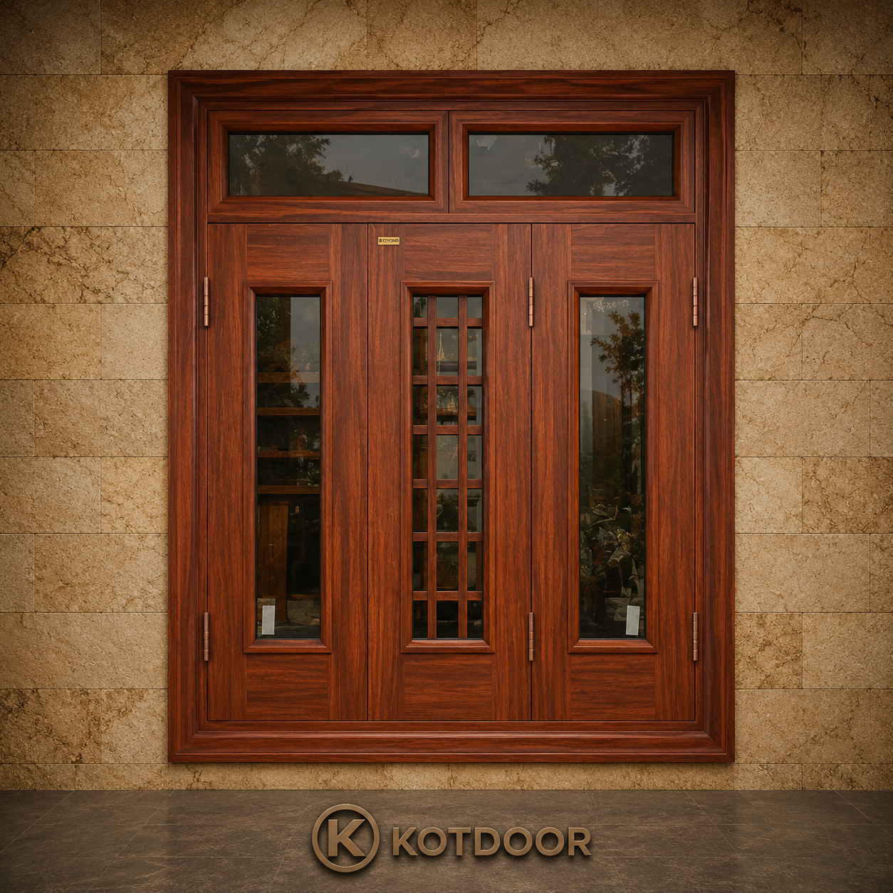 Cửa sổ thép vân gỗ KS-32.K-2TK