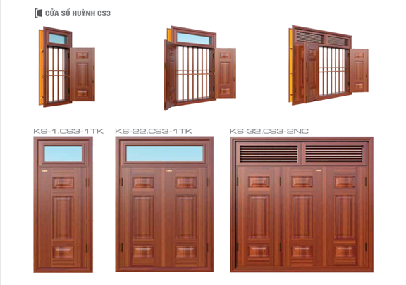 Cửa sổ thép vân gỗ