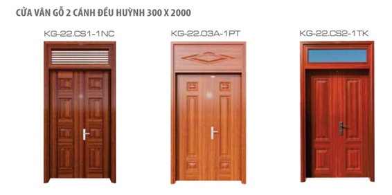 Cửa thép vân gỗ 2 cánh đều