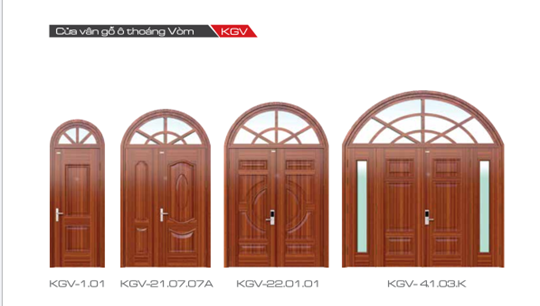 Cửa thép vân gỗ ô thoáng vòm