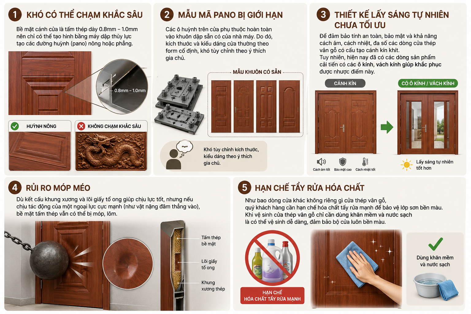 Cửa thép vân gỗ có tốt không - nhược điểm