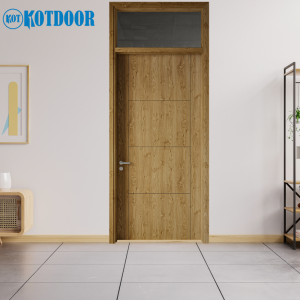Cửa Gỗ MDF Melamine Có Ô Kính Thoáng Hiện Đại Sang Trọng