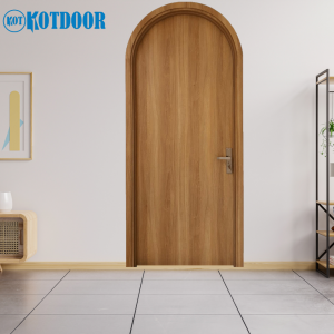 Cửa Vòm Nhựa Composite Phẳng Trơn Màu Vàng Gỗ Tự Nhiên Thanh Lịch