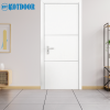 Cửa Gỗ MDF Melamine Trắng Mã DR2 _ MS 104 SH Phối Chỉ Nhôm Ngang 2 DR2 MS 104 SH
