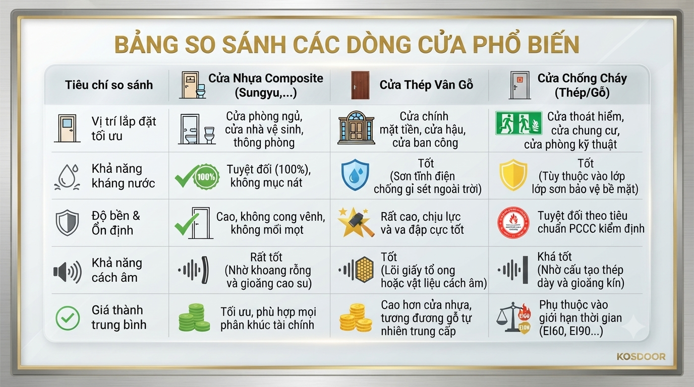 Cẩm Nang Toàn Diện Về Các Dòng Cửa Nội Thất & Kỹ Thuật Đón Đầu Xu Hướng 2026: Cửa Nhựa Composite, Cửa Thép Vân Gỗ Và Cửa Chống Cháy 4 Gemini Generated Image 4r30k24r30k24r30