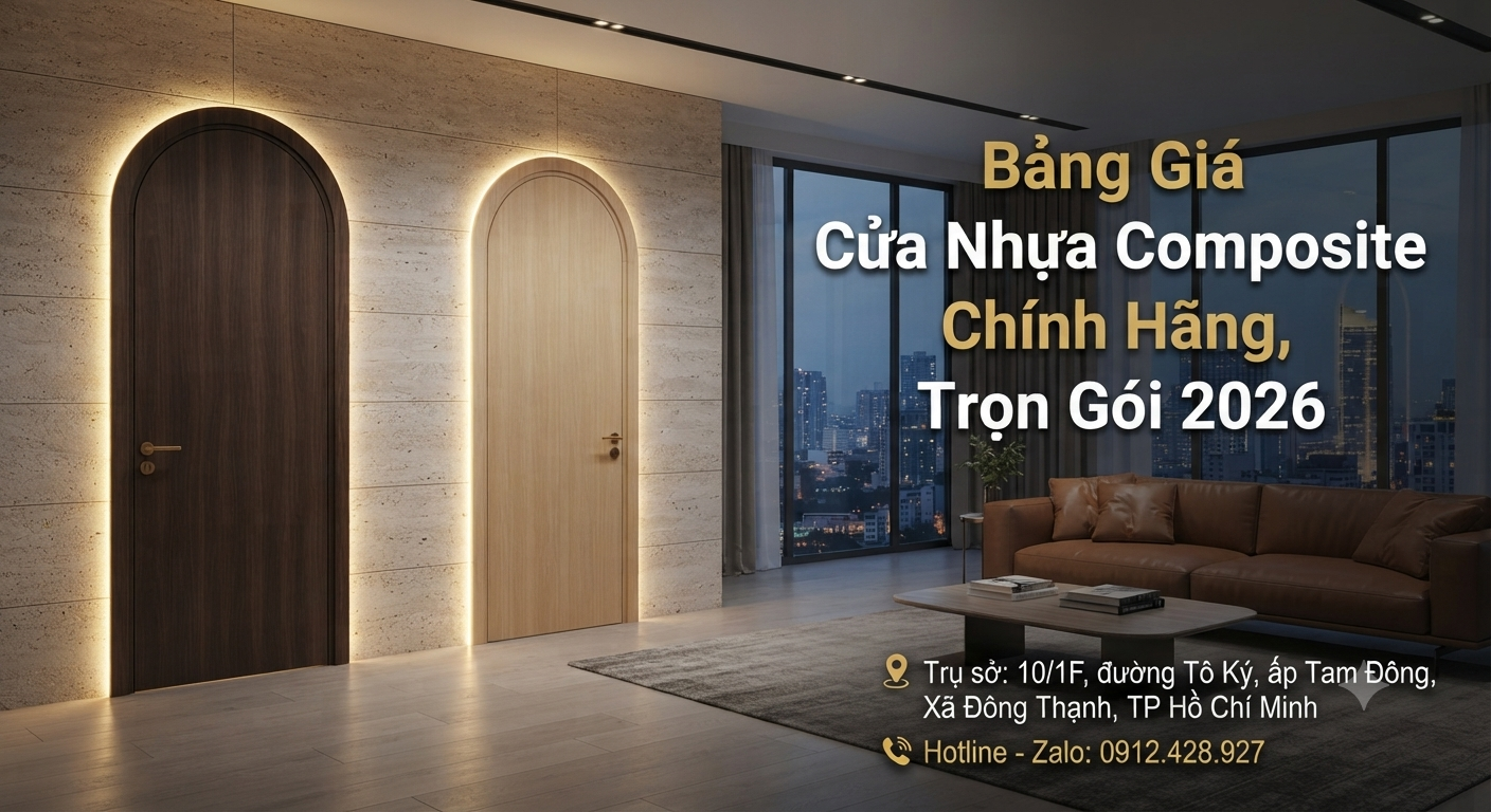 Bảng Giá Cửa Nhựa Composite Chính Hãng 2026, Trọn Gói TPHCM 1 Gemini Generated Image vkhmlwvkhmlwvkhm
