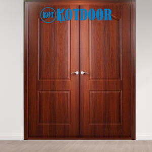 Cửa Gỗ Công Nghiệp HDF Veneer 2 Cánh Mã KD.2A-Căm xe-2CĐ Đối Xứng