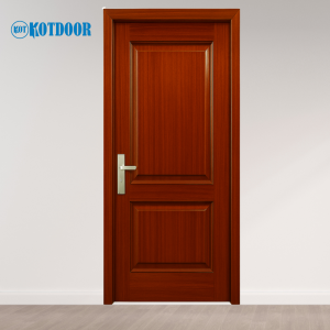 Cửa Gỗ Công Nghiệp HDF Veneer Mã KD.2B-Sapele Vân Gỗ Nâu Đỏ Sang Trọng