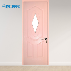 Cửa Gỗ Công Nghiệp HDF Sơn Mã KD.3GL-C4 Hồng Pastel Có Ô Kính