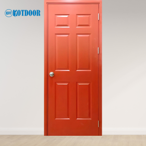 Cửa Gỗ Công Nghiệp HDF Sơn Mã KD.6A-C9 6 Ô Pano Đối Xứng Màu Đỏ Cam