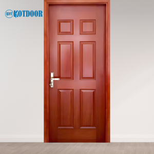 Cửa Gỗ Công Nghiệp HDF Veneer Mã KD.6A-Xoan đào 6 Ô Pano Kinh Điển