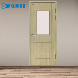 Cửa Nhựa ABS Hàn Quốc KD.ABS-105A Màu Vàng Kem Có Ô Kính