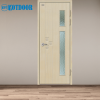 Cửa Nhựa ABS Hàn Quốc KD.ABS-205 Màu Vàng Kem Có Ô Kính Mờ 2 KD.ABS .205