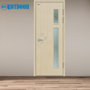 Cửa Nhựa ABS Hàn Quốc KD.ABS-205 Màu Vàng Kem Có Ô Kính Mờ