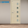 Cửa Nhựa ABS Hàn Quốc KD.ABS-208 Màu Vàng Kem 5 Ô Vuông Kính 3 KD.ABS .208