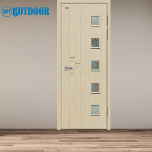 Cửa Nhựa ABS Hàn Quốc KD.ABS-208 Màu Vàng Kem 5 Ô Vuông Kính