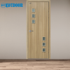 Cửa Nhựa ABS Hàn Quốc KD.ABS-211 Màu Vàng Kem Có 6 Ô Kính So Le 2 KD.ABS .211