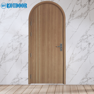 Cửa Vòm Nhựa Composite Sơn PU Màu Kem Hồng Có Ô Kính Lưới Ô Vuông Sang Trọng