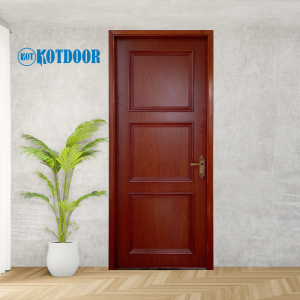 Cửa Gỗ Công Nghiệp MDF Phủ Veneer Xoan Đào Mã KD.PN3-Xoan đào Pano 3 Ô
