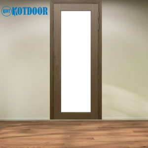 Cửa Nhựa Đài Loan KD.YG-81 Màu Xám Nâu Có Ô Kính Lớn Lấy Sáng