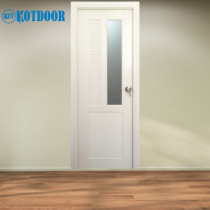 Cửa Nhựa Đài Loan KD.YW-47 Màu Trắng Kem Có Kính Và Lá Sách