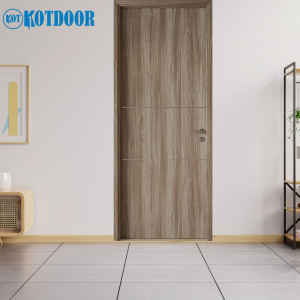 Cửa Gỗ MDF Melamine Mã MS 404 PL _ LK 4516 A Phối Chỉ Nhôm Ngang