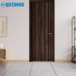 Cửa Gỗ MDF Melamine Mã MS 407 PL _ LK 4519 A Phối Chỉ Nhôm Bạc