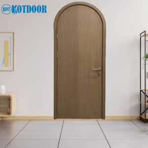 Cửa Vòm Nhựa Composite Phẳng Trơn Màu Gỗ Nâu Hiện Đương Đại