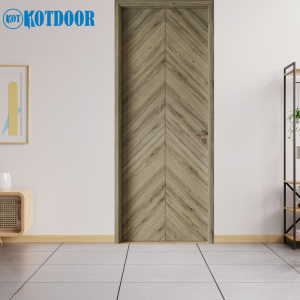 Cửa Gỗ MDF Melamine Mã MS 466 SC04 Ghép Vân Xương Cá Đối Xứng