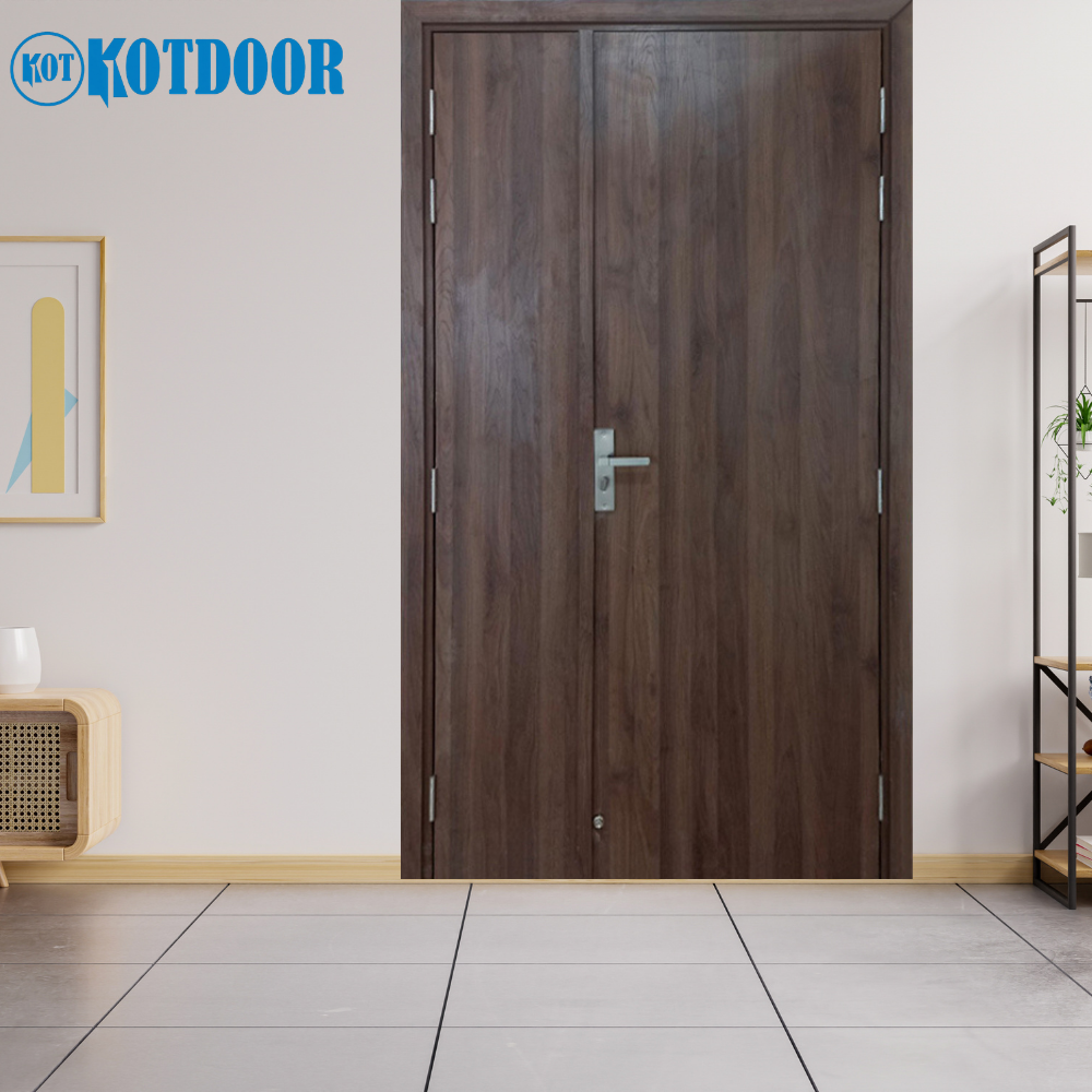 Cửa Gỗ Chống Cháy 2 Cánh Lệch Màu Óc Chó Nâu Trầm Sang Trọng 1 Cửa Gỗ Chống Cháy 2 Cánh Lệch Màu Óc Chó Nâu Trầm Sang Trọng