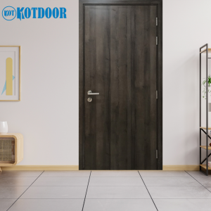 Cửa Gỗ Chống Cháy Màu Xám Đen Than – Chuẩn Kiểm Định PCCC