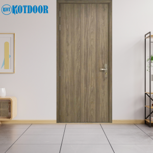Cửa Gỗ Chống Cháy Màu Nâu Xám Hiện Đại – Chuẩn PCCC An Toàn